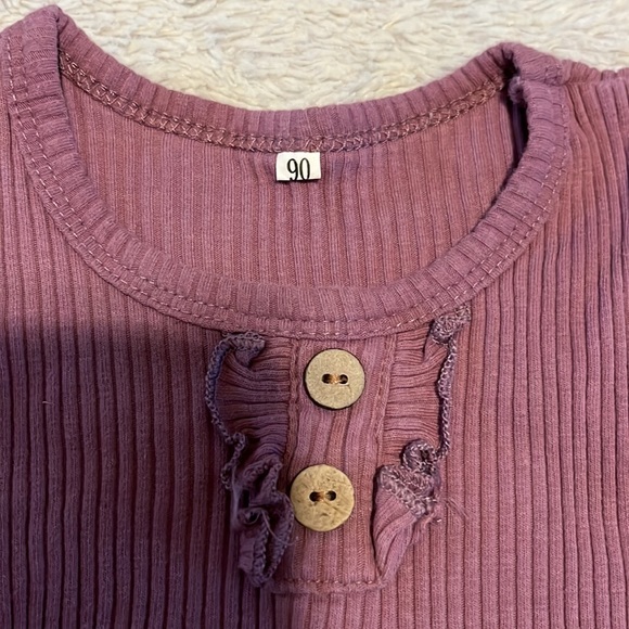 (3 for $10) purple ribbed bodysuit - Picture 4 of 4